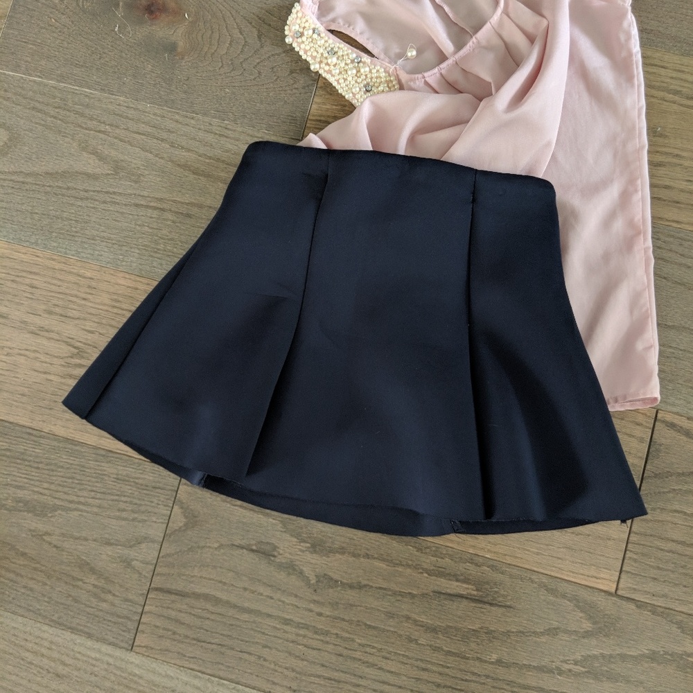 SKIRT - Navy Blue mini skirt - free top shown